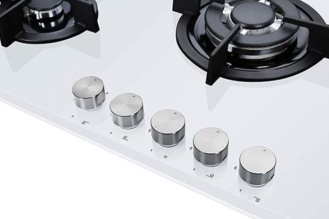 Millar GH9051PW Tempered glass hob with 5 gas burners white 90 cm : Amazon.co.uk: Large Appliances Gas Hob, Gas Burners, Large Appliances, Glass Material, White Glass, Tempered Glass, Cast Iron, Repair, Glass