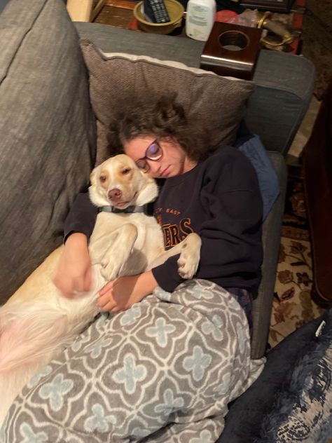 Cuddling With Dogs Aesthetic, Dog Lovers Aesthetic, Sleeping With Dog Aesthetic, Cuddle With Dogs, Couch Nap Aesthetic, Nap Time Aesthetic, Comfy Aesthetic Pictures, Soft Cuddling Aesthetic, Cuddling With Dog