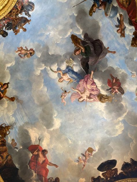 Catherine + Core + Aesthetic, Aesthetic Dreamcore, Dream Clouds, Ceiling Murals, Museum Fashion, St Catherine, Paris Art, Greek Art, + Core + Aesthetic