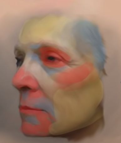 face color zones from cowsmanaut youtube video Colorful Skin Drawing, Color Zones Of The Face Art, Color Zones Of The Body Art, Face Colouring Reference, Face Color Reference, Face Temperature Painting, Coloring Faces Digital, Cool Tone Drawing, Painting Reference Face