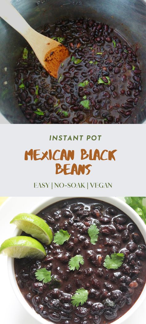 Beans In Instant Pot, Pressure Cooker Black Beans, Instant Pot Black Beans, Mexican Black Beans, Pot Recipes Healthy, Easy Foods, Black Bean Recipes, Vegan Black Bean, Black Bean Soup