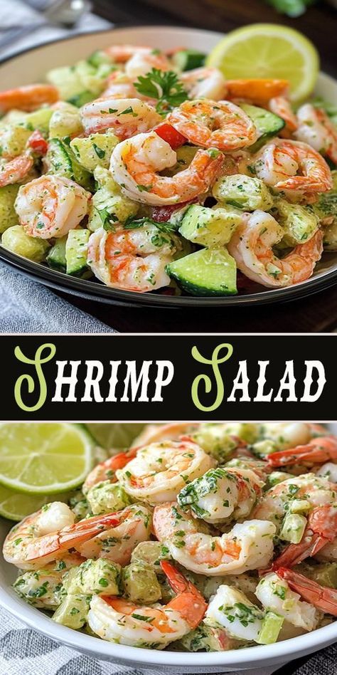 Shrimp Salad Meal Prep, Shrimp Salad Recipes Using Cooked Shrimp, Lunch Ideas With Shrimp, Shrimp And Cucumber Salad, Cucumber Shrimp Salad, Shrimp Cucumber Salad, Shrimp Meals Healthy, Seafood Salad Recipe With Crab Shrimp, Shrimp Low Carb Recipes