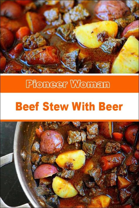 Beef Stew Pioneer Woman, Beef Stew Beer, Pioneer Woman Beef Stew, Pioneer Woman Recipes Beef, Beef Stew Bread Bowl, Pioneer Women Beef Stew, Beer Stew Recipe, Dutch Oven Beef Stew Recipes, Beef Stew With Beer