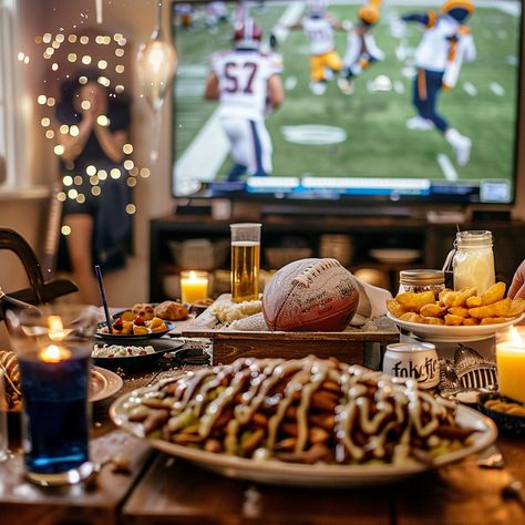 "Game Day Feast: An inviting spread of game day #food laid out during an exciting #footballmatch on #TV. #football #snacks #television #sports #game #aiart #aiphoto #stockcake ⬇️ Download and 📝 Prompt 👉 https://stockcake.com/i/game-day-feast_804358_773058" Sunday Football Aesthetic, Super Bowl Party Aesthetic, Football Sunday Aesthetic, Nfl Sunday Food, Turkey Bowl Football, Snack Lays, Nfl Thanksgiving, Football Thanksgiving, Turkey Bowl