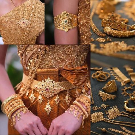 Thai Jewelry Traditional, Cambodian Jewelry, Khmer Jewelry, Thai Accessories, Thailand Traditional Dress, Thai Jewelry, Thailand Traditional, Big Pendant Necklace, Marriage Jewellery