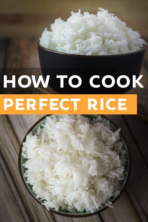 Steam Rice Recipe, Perfect White Rice, White Rice Recipes, Rice On The Stove, Cooking Rice, How To Boil Rice, Perfect Rice, Cooking White Rice, How To Cook Rice