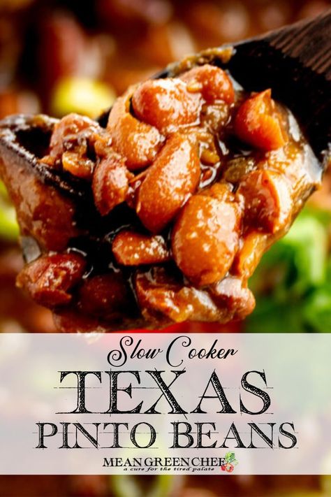 Trail Beans Recipe, Pinto Beans In The Crock Pot Southern, Pinto Bean Recipes Puerto Rican, Crockpot Pinto Beans With Bacon, Pinto Beans Crockpot Recipes, Baked Beans With Pinto Beans, Bbq Pinto Beans, Settlers Beans, Frank And Beans Recipe