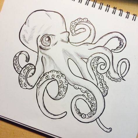 Artwork Octopus Sharpie Victoria Hu IG: victoria_hu_                                                                                                                                                                                 More Sharpie Drawings Ideas, Octopus Line Art, Octopus Art Drawing, Octopus Artwork, Octopus Drawing, Sharpie Drawings, Octopus Tattoo Design, Octopus Tattoos, Octopus Tattoo