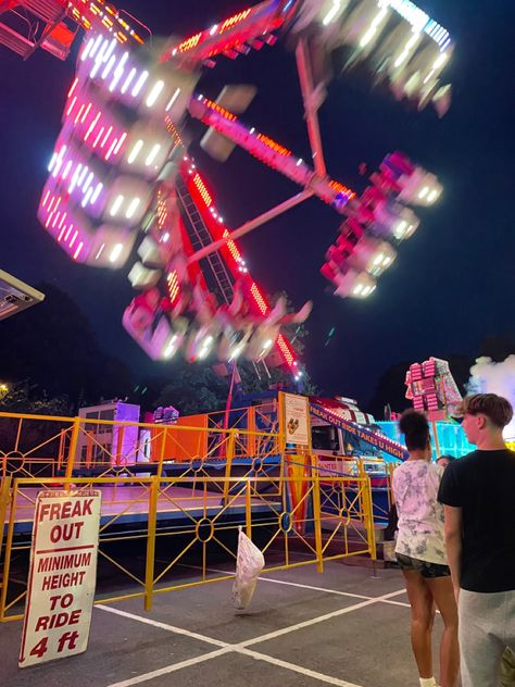 Uk Fairs At Night, Funfair Aesthetic Night, Crazy Core Aesthetic, Carnival Aesthetic Night, Crazy Life Aesthetic, Summer Carnival Aesthetic, Uk Summer Aesthetic, Bright Summer Aesthetic, Funfair Aesthetic