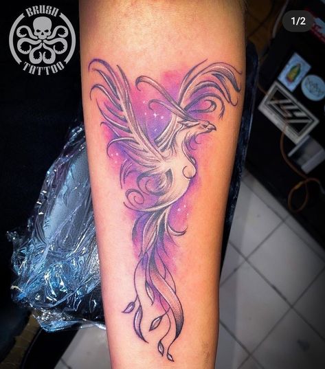 Phoenix Tattoos, Pink Tattoo, Phoenix Tattoo Design, Phoenix Tattoo, Pink And Purple, Tattoo Design, Watercolor Tattoo, Tatting, Phoenix