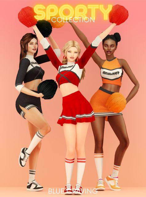 SIMS 4 CC - CHEERLEADER COLLECTION There is the... - Blue Craving Brandy Set, The Sims 4 Pack, Sims 4 Challenges, Sims 4 Traits, Sims 4 Cas Mods, Pelo Sims, The Sims 4 Packs, Sims 4 Game Mods, Sims 4 Body Mods