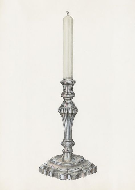 Candles Illustration, Candle Illustration, Silver Candle Holders, Free Illustration Images, Silver Candlesticks, Vintage Candle, Vintage Candlesticks, National Gallery Of Art, National Gallery