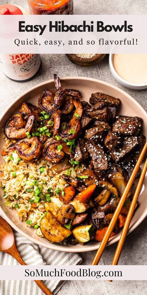 Hibachi Bowls, Easy Hibachi, Hibachi Sauce, Hibachi Fried Rice, Hibachi Steak, Hibachi Recipes, Hibachi Chicken, Steak And Rice, Yum Yum Sauce