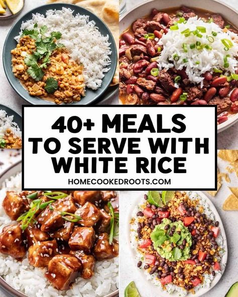 Dinner Ideas Over Rice, Meals To Go With Rice, Rice Based Lunch Ideas, Easy Dinner Recipes For Two Rice, Easy Meals Over Rice, White Rice And Meat Recipes, Healthy Recipes With White Rice, Meals With White Rice Simple, Dinner With White Rice Meals