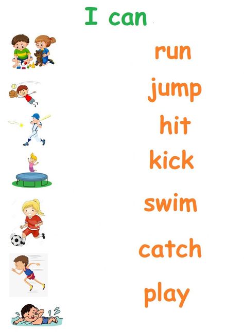 Action verbs interactive exercise for 1st. You can do the exercises online or download the worksheet as pdf. Action Verbs For Kindergarten, Learn English Kindergarten, Verb Activities For Kindergarten, I Can Worksheet For Kids, Verbs Worksheet For Kindergarten, Things That Go Together Worksheet, Kg2 English Worksheets, Action Words Worksheet For Grade 1, Verbs For Grade 1