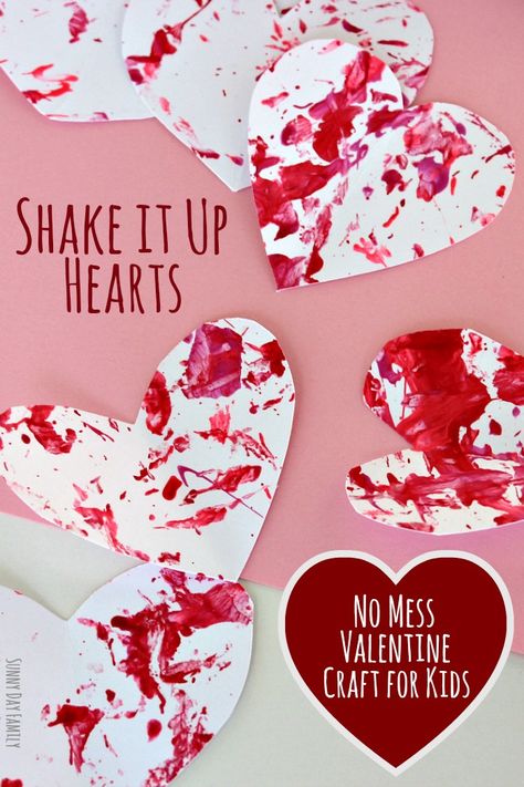 Shake it Up with this fun no mess Valentine craft for kids. Toddlers and preschoolers will love to make these fun hearts and you will love that there is no mess to clean afterwards! Valentines Preschool, Preschool Valentine Crafts, Toddler Valentine Crafts, Toddler Projects, Valentines Bricolage, Valentine Boxes, February Crafts, Valentine Craft, Valentine's Day Crafts For Kids