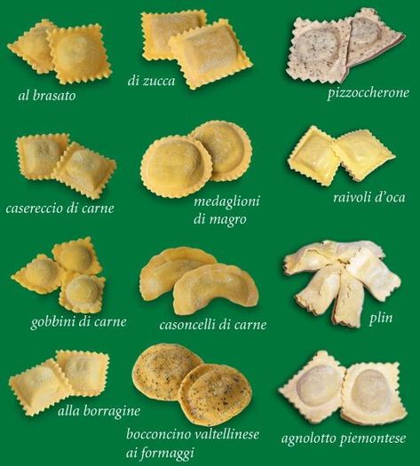 Nomenclatura de massas italianas recheadas Pasta Dough Recipes, Pasta Varieties, Pasta Types, Best Pizza Dough, Pasta Italiana, Ricotta Recipes, Decorações Com Comidas, Bistro Food, Starchy Vegetables