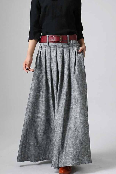 Elegant Long Gray Skirt, Gray Flared Maxi Skirt With Lined Skirt, Gray Flared Maxi Skirt With Lining, Elegant Full Length Solid Color Maxi Skirt, Gray Flowy Maxi Skirt, Spring Solid Color Full-length Maxi Skirt, Spring Solid Color Full Length Maxi Skirt, Spring Maxi Skirt With Folds, Elegant Gray Pleated Lined Skirt