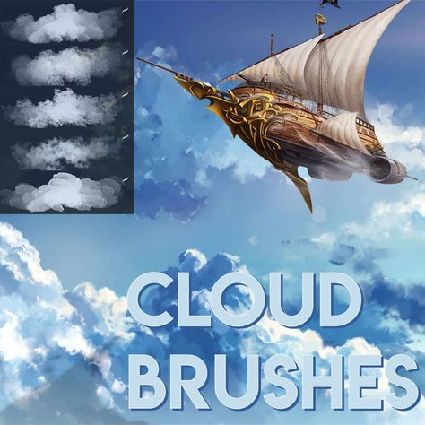 Free Cloud brushes by Yan Gway Download brushset Procreate Background Tutorial, Free Brushes For Procreate, Procreate Palettes, Brush Effect, Procreate Tutorials, Best Procreate Brushes, Digital Brushes, Photoshop Brushes Free, Free Brushes