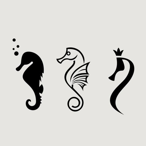 Seahorse Line Art, Seahorse Logo Design, Simple Seahorse Tattoo, Sea Horse Logo, Ndc Logo, Life Symbol Tattoo, Sea Symbol, Seahorse Illustration, Coffee Symbol