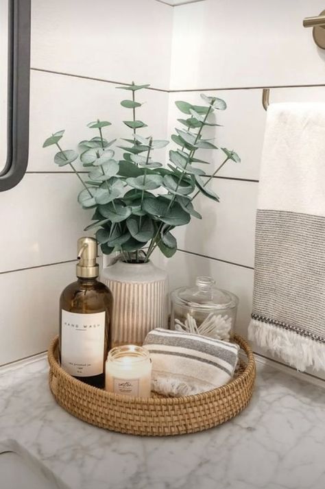 Bathroom Tray Decor, Neutral Bathroom Decor, Bathroom Counter Decor, Restroom Decor, Bathroom Decor Apartment, Counter Decor, Bathroom Tray, Bathroom Design Decor, Bathroom Decor Ideas