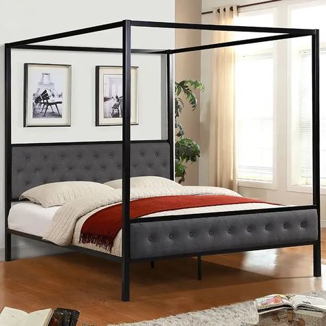 Cheap Queen King 4 Poster Metal Black Canopy Frame Steel Bed - Buy Canopy Steel Bed Frame,Black Canopy Bed Frame,4 Poster Bed Metal Product on Alibaba.com Black Canopy Bed, 4 Poster Bed, Bed Frame Black, 4 Poster Beds, Bed Metal, Canopy Bed Frame, Steel Bed Frame, Canopy Frame, Steel Bed