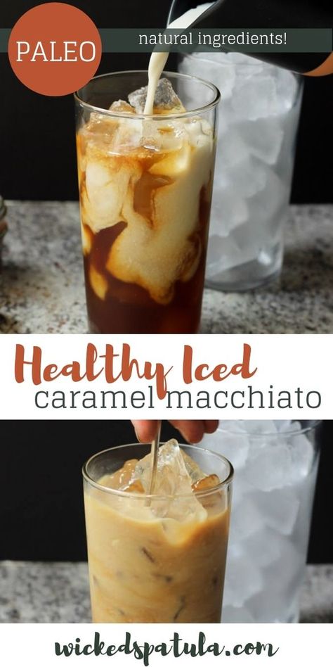 Iced Caramel Macchiato Recipe, Caramel Macchiato At Home, Healthy Iced Coffee, Caramel Macchiato Recipe, Iced Caramel Macchiato, Coffee Recipe Healthy, Macchiato Recipe, Ice Caramel Macchiato, Cold Brew Coffee Recipe