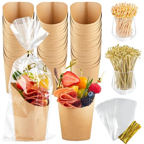 Meeting Snacks Ideas, Charcuterie Accessories, Charcuterie Items, Appetizer Cups, Individual Appetizers, Charcuterie Cups, Concession Stands, Disposable Food Containers, Fruit Appetizers