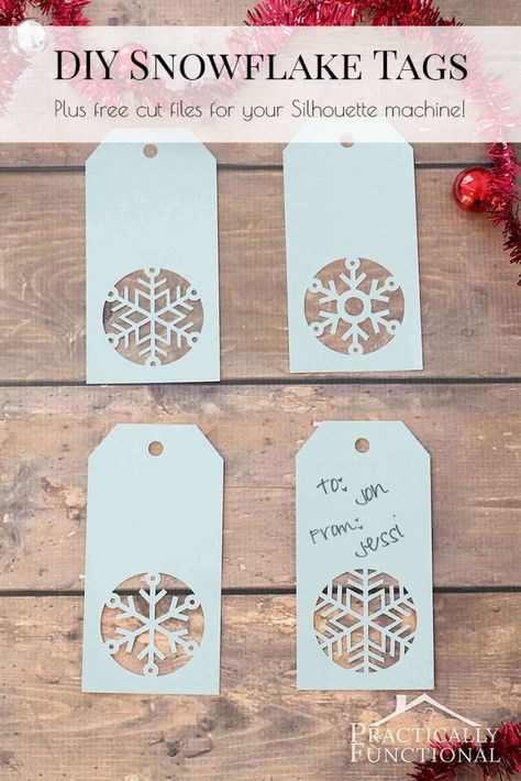 Make Snowflake Christmas Gift Tags with Free Cut File Gift Tag Template Free, Snowflake Gift Tags, Christmas Gift Tags Free, Outdoor Christmas Diy, Christmas Gift Tags Handmade, Cricut Christmas Ideas, Tag Templates, Gift Tag Template, Christmas Cut Files