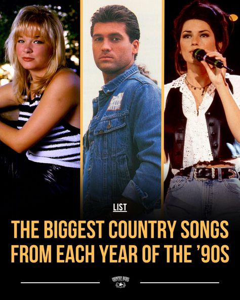 Did you listen to these hit songs in the 90s?  See the top country song from each year of the 1990’s here: https://go.countryrebel.com/biggest-country-songs-of-90s 90’s Country, Country Music Playlist, John Michael Montgomery, Top Country Songs, 90s Country Music, Classic Country Songs, Hot Country Songs, Country Music News, 90s Country