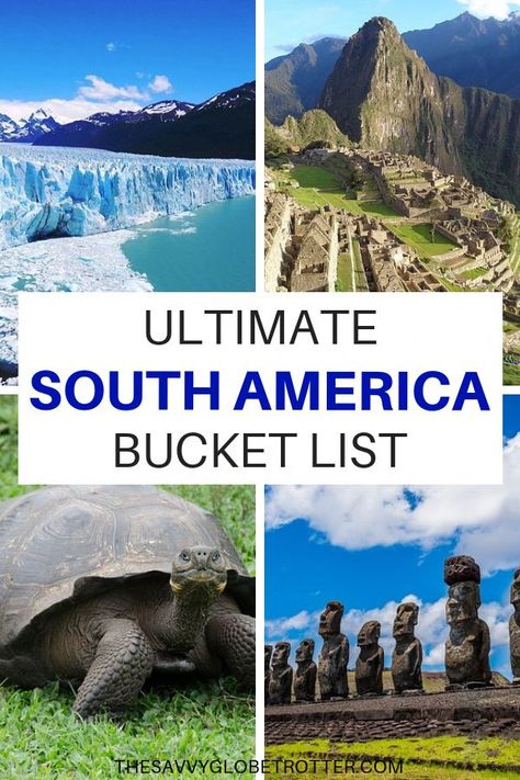 South America Bucket List: 50 Epic Things to Do and Places to Visit in South America #travelpacking South America Destinations, America Bucket List, Columbia South America, Central America Destinations, Peru Travel Guide, South America Travel Destinations, Backpacking South America, Travel Route, Beautiful Travel Destinations