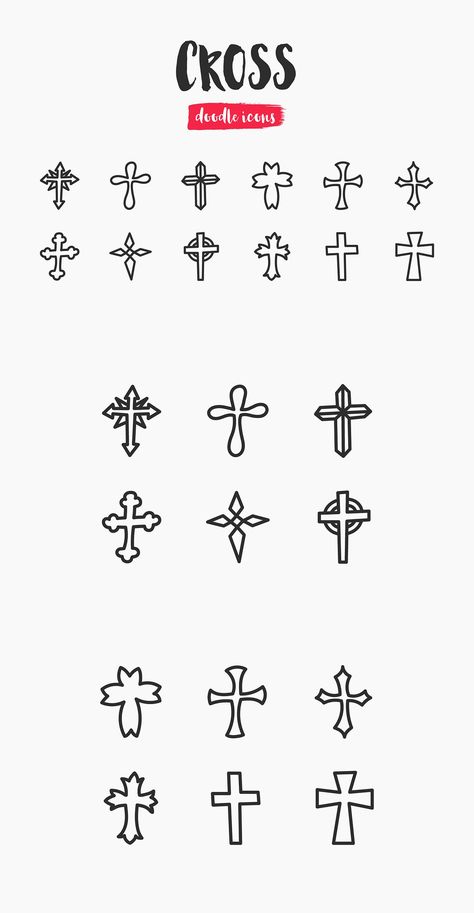 Christian Cross Hand-Drawn Doodle Icons Cross Doodle, Small Doodles, Doodle Icons, Cross Hands, Small Doodle, Hand Doodles, Prayer Wall, Doodle Icon, Simple Cartoon