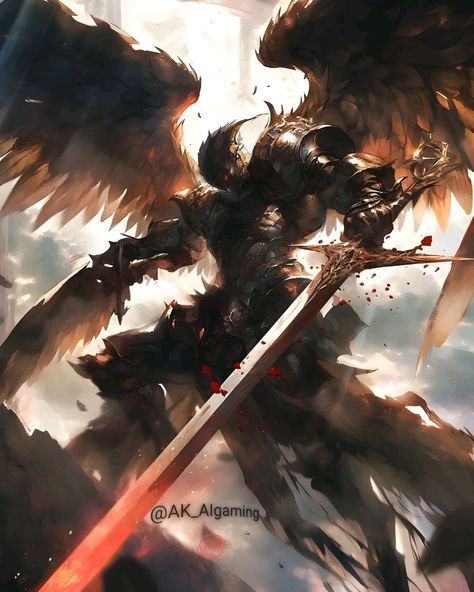 The fallen angel warrior ⚔️🪽 Fallen Angel Warrior, Monster 2, The Fallen Angel, Angel Warrior, Fallen Angel, Angel, Anime, Quick Saves