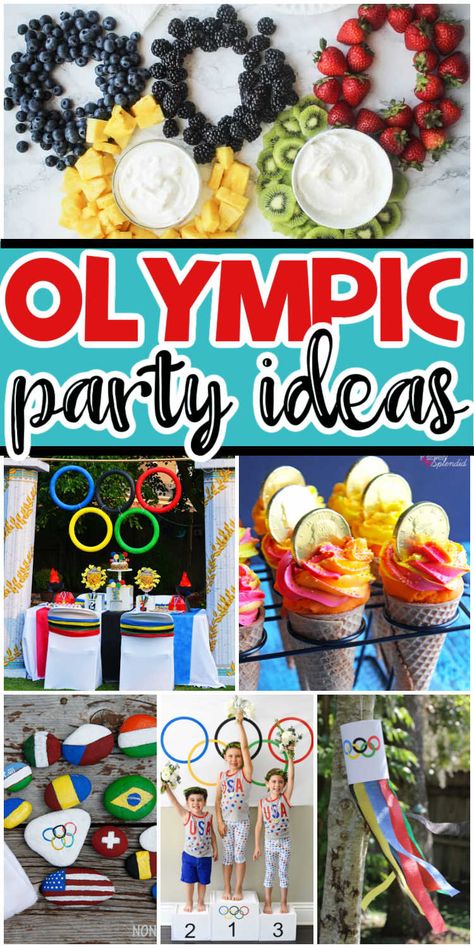 The best Olympics party ideas! Decorations, food, games, and more! Olympic Birthday Party, Olympics Party Ideas, Olympic Vbs, Olympic Party Food, Olympic Party Games, Olympic Party Decorations, Summer Olympics Party, Vbs Olympics, Family Olympics