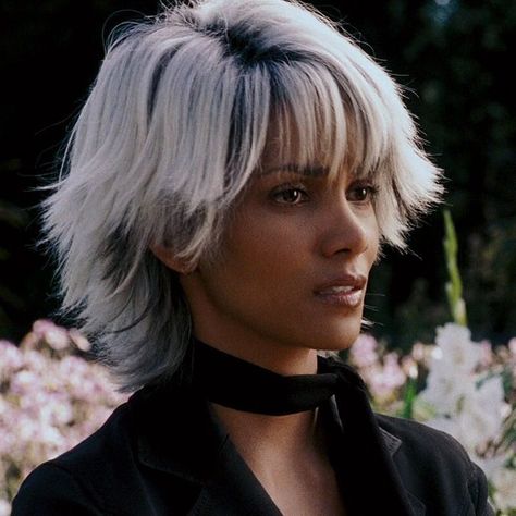 Halle Berry White Hair, Storm Hair Xmen, Halle Berry Storm, Xmen Icons, Halle Berry Hairstyles, X Men Icons, Storm X Men, Mcu Icons, Ororo Munroe