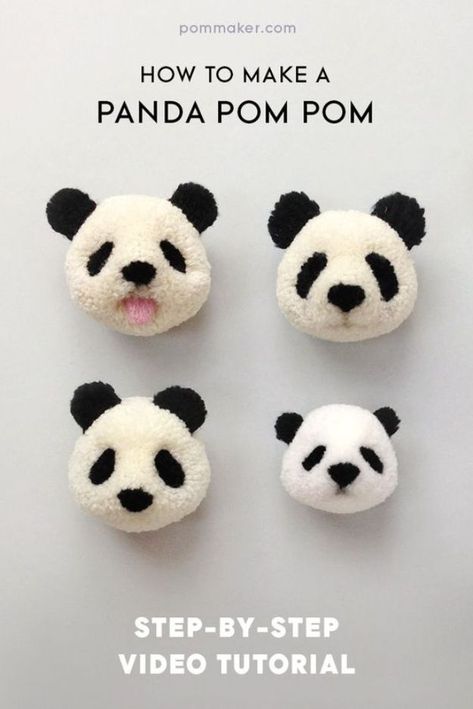 Crafts To Make and Sell - Panda Pom Pom - 75 MORE Easy DIY Ideas for Cheap Things To Sell on Etsy, Online and for Craft Fairs. Make Money with These Homemade Crafts for Teens, Kids, Christmas, Summer, Mother’s Day Gifts. http://diyjoy.com/crafts-to-make-and-sell-ideas Toy Pom, Pompon Diy, Yarn Animals, Pom Pom Animals, Profitable Crafts, Folding Origami, Pom Pom Crafts, Diy And Crafts Sewing, Diy Activities