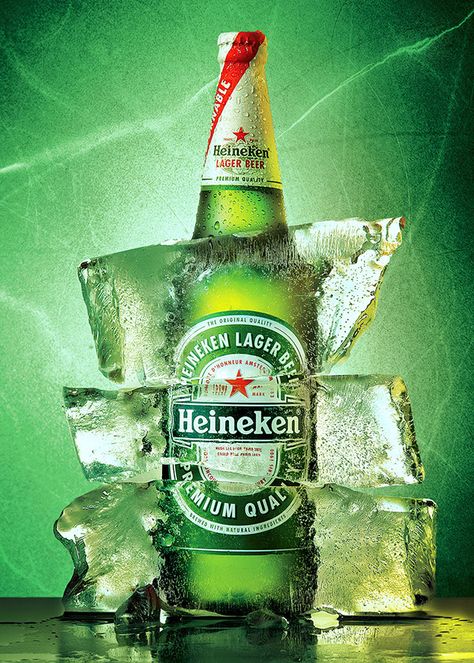 Heineken Poster, Poster Beer, Ice Beer, Liqueur Drinks, Social Media Specialist, Heineken Beer, Star Outline, Photoshop Tutorial Typography, Bottle Design Packaging