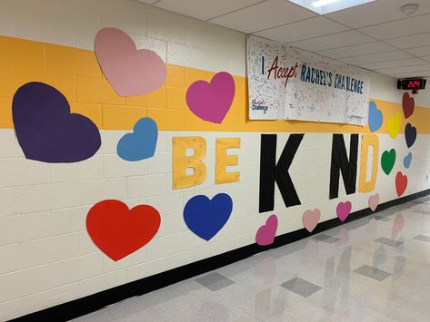 Kindness Week Decorations, Kindness Signs, Be The I In Kind Mural, School Year Themes, Stage Background, Red Ribbon Week, Elementary Counseling, School Murals, Kindness Matters