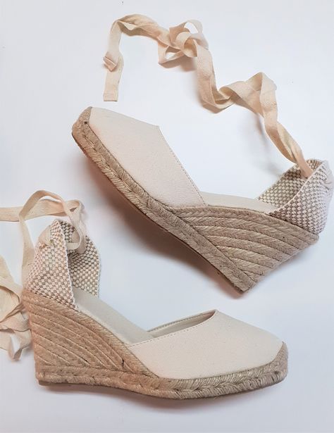 Thanks for the kind words! ★★★★★ "The item is absolutely gorgeous. Excellent quality and the service outstanding. This was my second great experience and will definitely not be the last. Thanks ♥" Suzy https://etsy.me/3uTtR3c #etsy #clear #beige #alpargatasespanolas #m Spanish Espadrilles, Ribbon Ends, Wedge Pumps, Vegan Shoes, Espadrille Shoes, Wedge Espadrille, Espadrilles Wedges, Sustainable Fashion, Sustainability