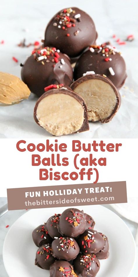 Cookie Butter Balls, Cookie Butter Board, Nutter Butter Balls, Cookie Butter Truffles Recipe, Nutter Butter Truffles Recipes, Peanut Butter Cookie Dough Truffles, Holiday Desert Recipes, Biscoff Cookie Butter, Butter Cookies Recipe