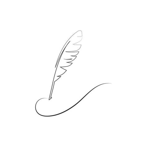 Quill Drawing Feather, Journalist Tattoo Ideas, Feather Quill Tattoo, Quill Pen Aesthetic, Quill Illustration, Pen Tattoo Ideas, Quill Pen Tattoo, Feather Line Art, Feather Pen Tattoo