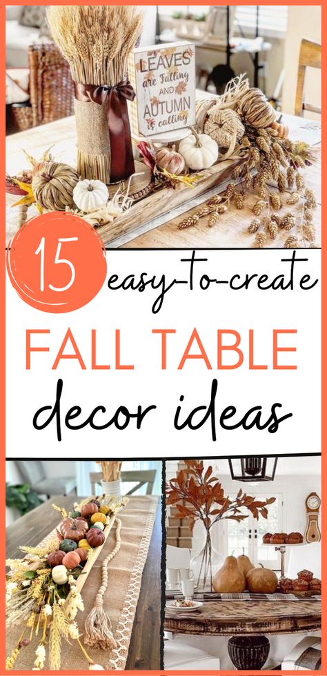 Fall Table Centrepiece, Fall Farmhouse Table Decor Dining Room, Square Table Fall Decor, Diy Farmhouse Table Centerpiece, Fall Decor Ideas For Dining Room Table, Fall Table Centrepiece Ideas, Easy Fall Dining Table Decor, Farmhouse Table Fall Decor, Decorating Kitchen Table For Fall