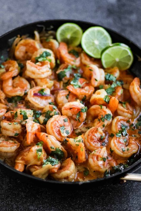 Shrimp Mojo De Ajo Recipe, Mojo Shrimp, Camarones Rancheros, Mexican Shrimp Recipes, Mexican Dinners, Mexican Seafood, Mexican Shrimp, Homemade Corn Tortillas, Prawn Recipes