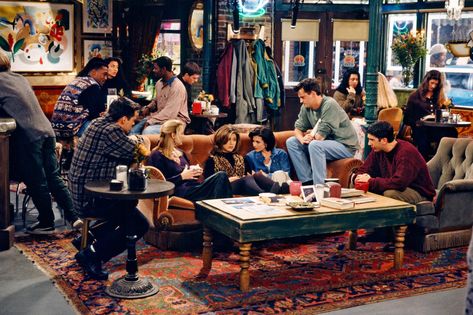 The one where the <em>Friends</em> set decorator spills his secrets Friends Cafe, Orange Sofa, Friends Episodes, Arte Peculiar, Friends Cast, Friends Central Perk, Friends Moments, Friends Series, Central Perk