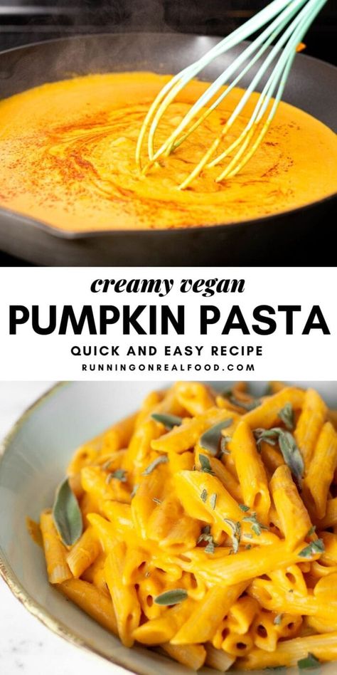 Pumpkin Cream Sauce For Pasta, Pumpkin With Pasta, Pumpkin Meals Recipes, Vegan Recipes With Pumpkin, Vegan Pumpkin Pasta Recipes, Pumpkin And Pasta Recipes, Pumpkin Puree Pasta Sauce, Easy Vegan Pumpkin Recipes, Chicken Pumpkin Pasta