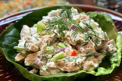 Fresh Dill Chicken Salad Recipe Inspiration Chicken And Dill Recipes, Chicken Salad With Dill Recipe, Dill Chicken Salad Recipe, Chicken Salad Dill, Recipes With Fresh Dill, Fresh Dill Recipes, Chicken Salad Recipe Healthy, Dill Chicken Salad, Recipes Using Dill