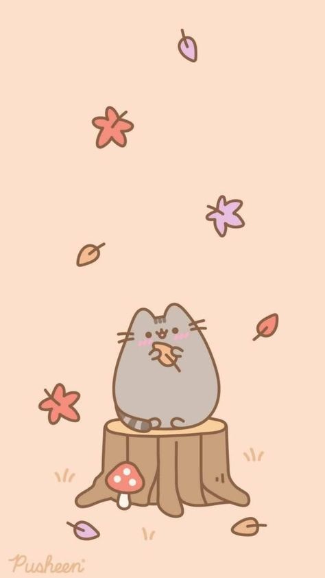 Pusheen Cat Wallpaper, Cat Halloween Wallpaper, Pushing Cat, Pusheen The Cat, Pusheen Cute, Chat Kawaii, Halloween Wallpaper Cute, Cute Cat Drawing, Cat Doodle