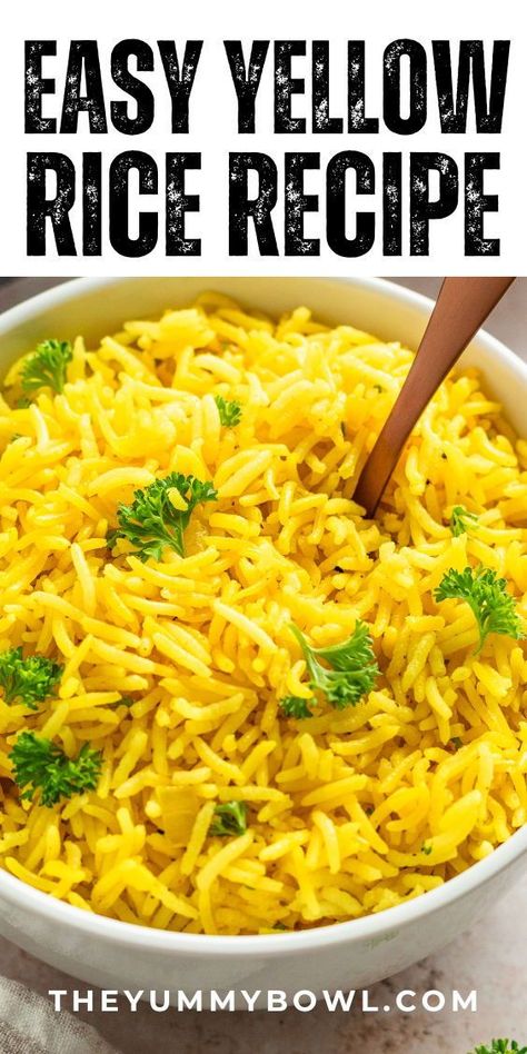 Easy Yellow Rice, Chicken Broth Rice, Yellow Rice Recipe, Chicken And Yellow Rice, Yellow Rice Recipes, Chicken Kitchen, Rice Side Dishes, Yellow Rice, Savory Chicken