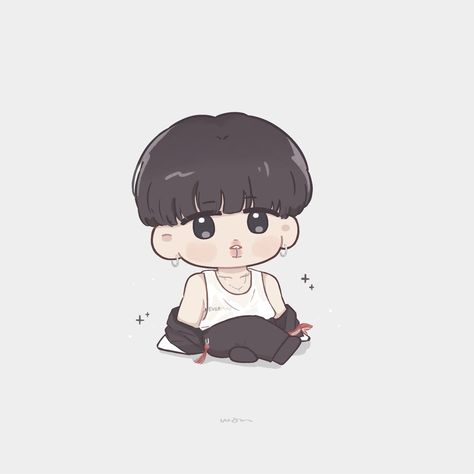 Jimin Chibi Cute Fanart, Chibi Jimin, Tiny Tan, Chibi Wallpaper, Bts Army Logo, Jimin Fanart, Park Jimin Cute, Chibi Characters, Chibi Drawings