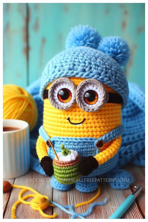 Amigurumi Minion Crochet Free Pattern - Amigurumi Agrumini Crochet, Free Doll Crochet Patterns, Crochet Minions Pattern Free Amigurumi, Minions Amigurumi, Crochet Patterns Free Amigurumi, Disney Crochet Pattern, Minion Crochet Patterns, Minion Craft, Free Crochet Amigurumi Patterns